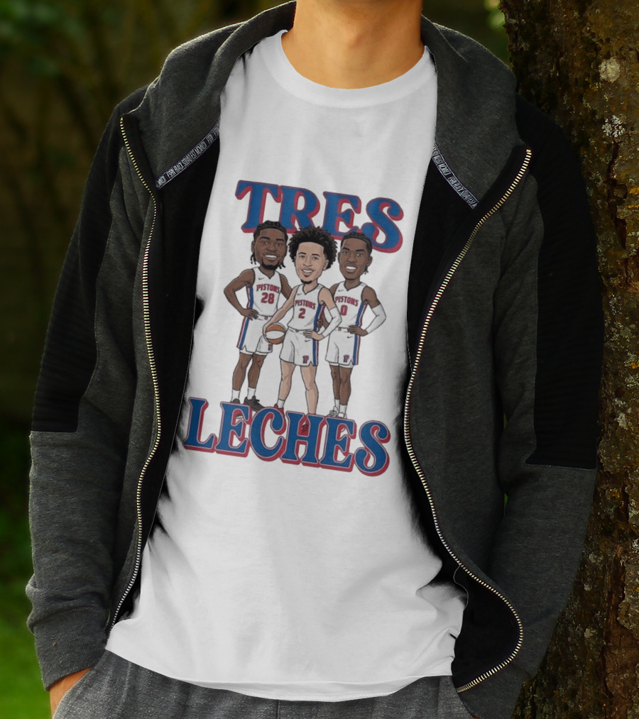 Tres Leches Detroit Pistons Isaiah Stewart Jalen Duren Cade Cunningham Team 28 2 0 T-Shirt