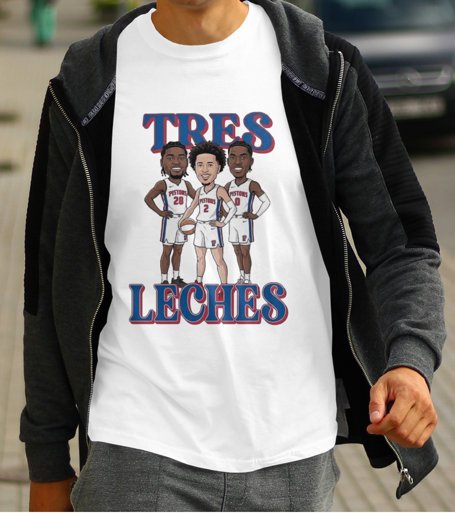 Tres Leches Detroit Pistons Isaiah Stewart Jalen Duren Cade Cunningham Team 28 2 0 T-Shirt