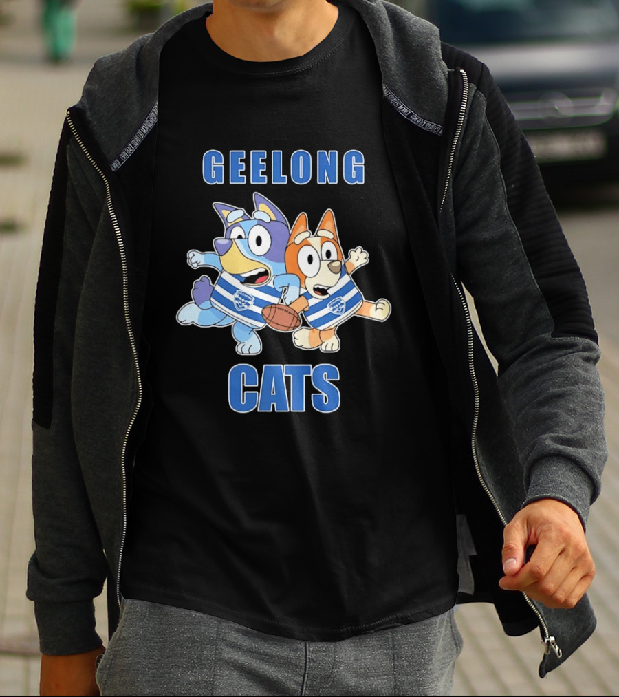 Bluey Bingo Geelong Cats Football Fans Rugby Outfits T-Shirt