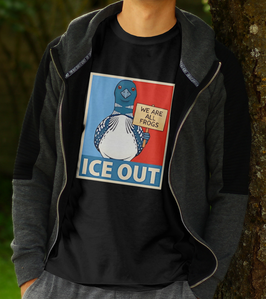 Minnesota State Bird Loon Ice Out We Are All Frogs T-Shirt