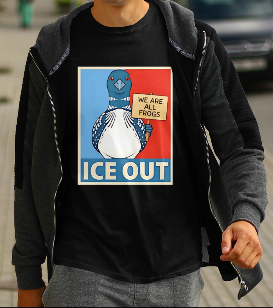 Minnesota State Bird Loon Ice Out We Are All Frogs T-Shirt