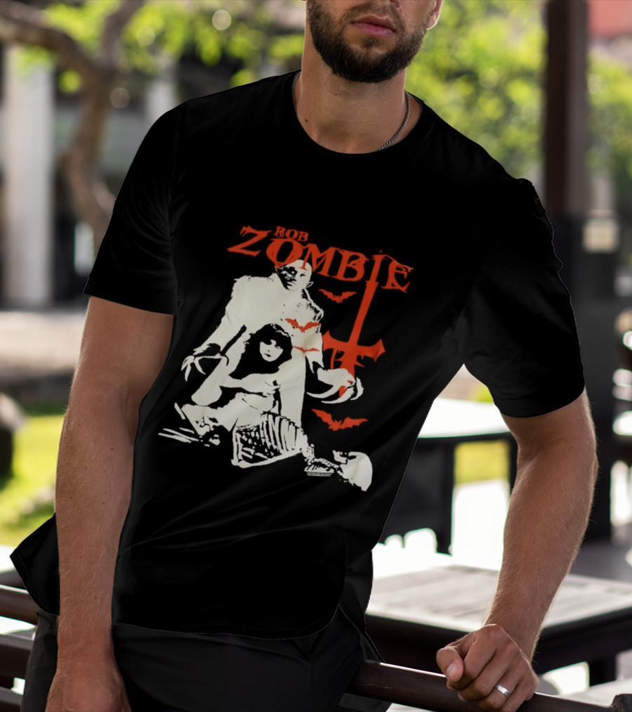 Rob Zombie Horror Red Bats Halloween T-Shirt