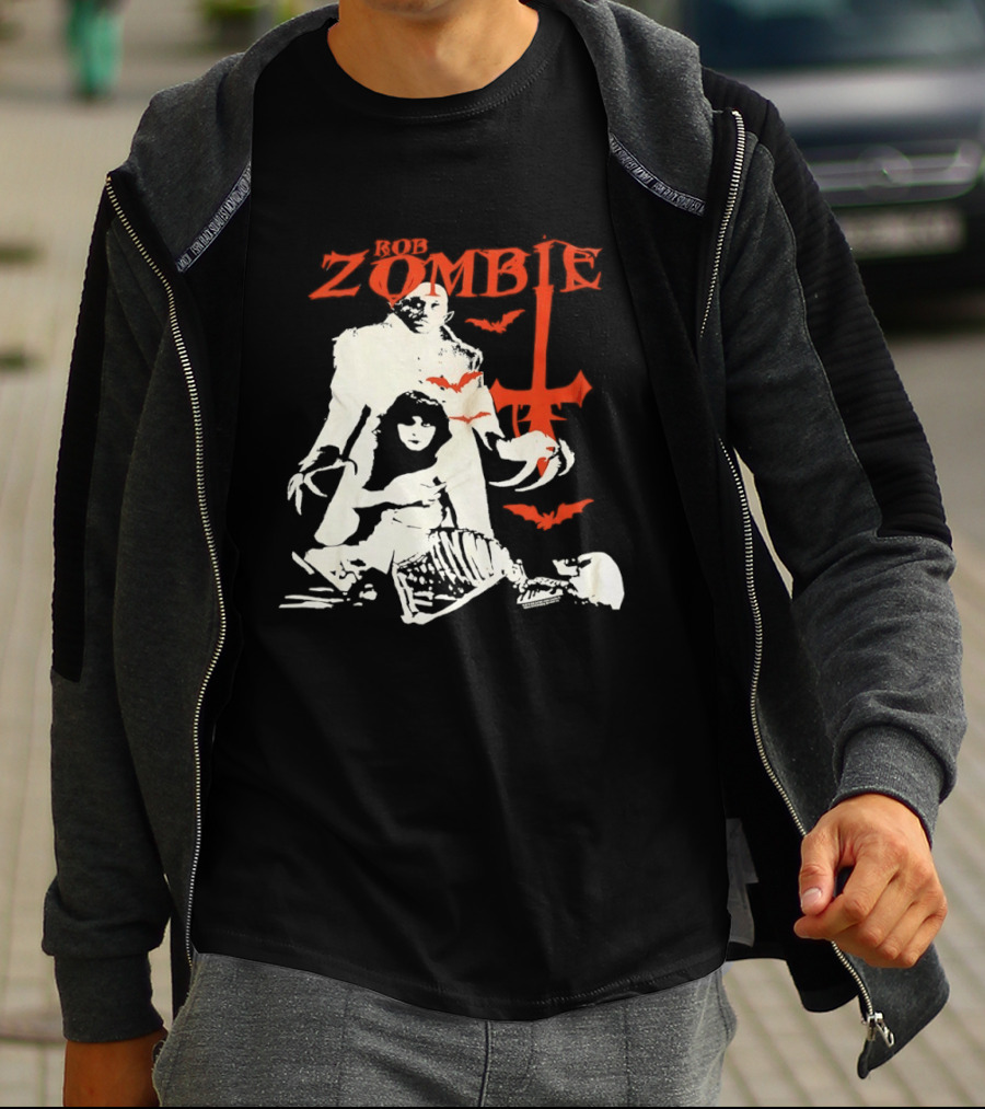 Rob Zombie Horror Red Bats Halloween T-Shirt