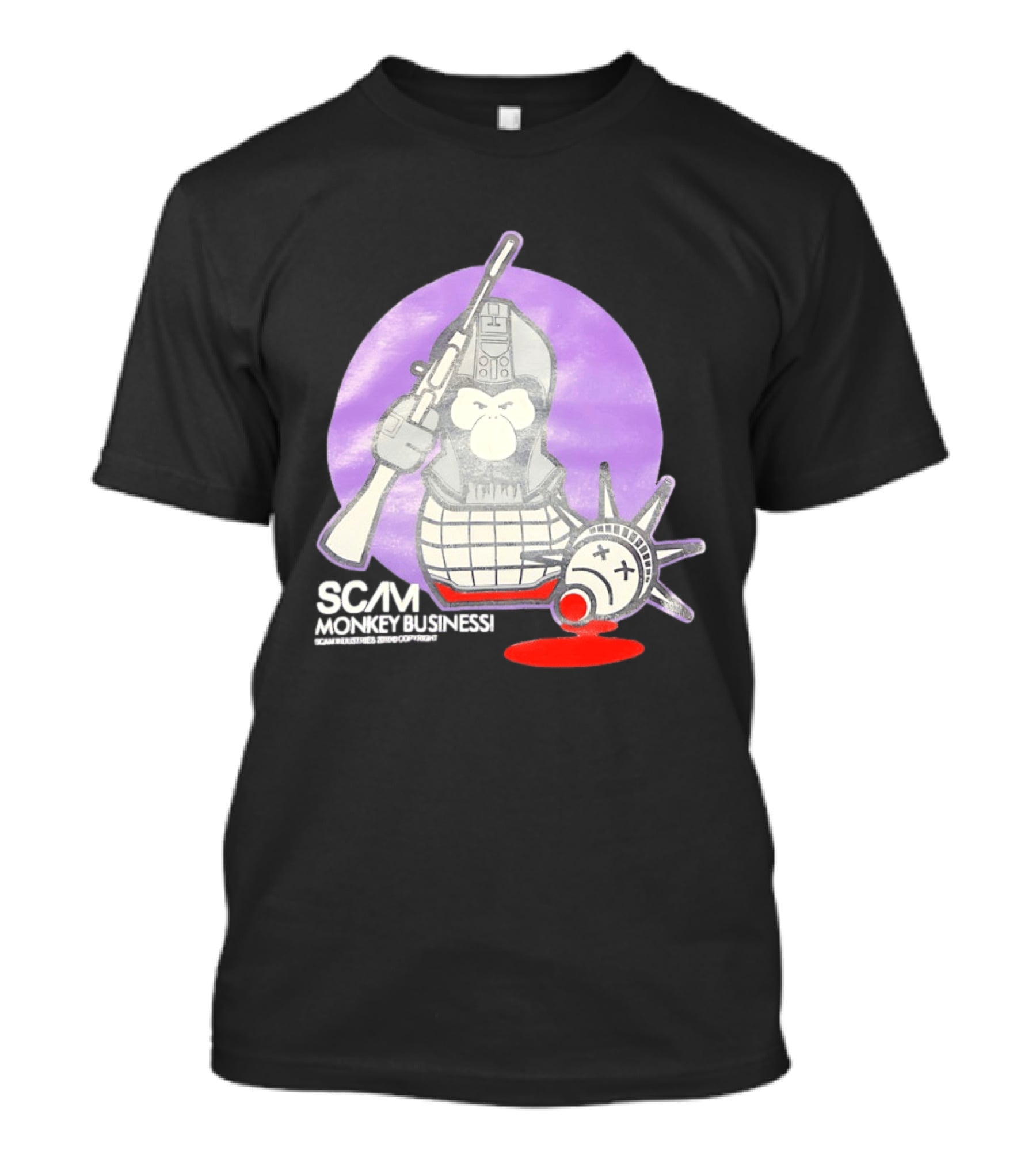 Scam Monkey Business Industries 2010 Liberty Statue T-Shirt