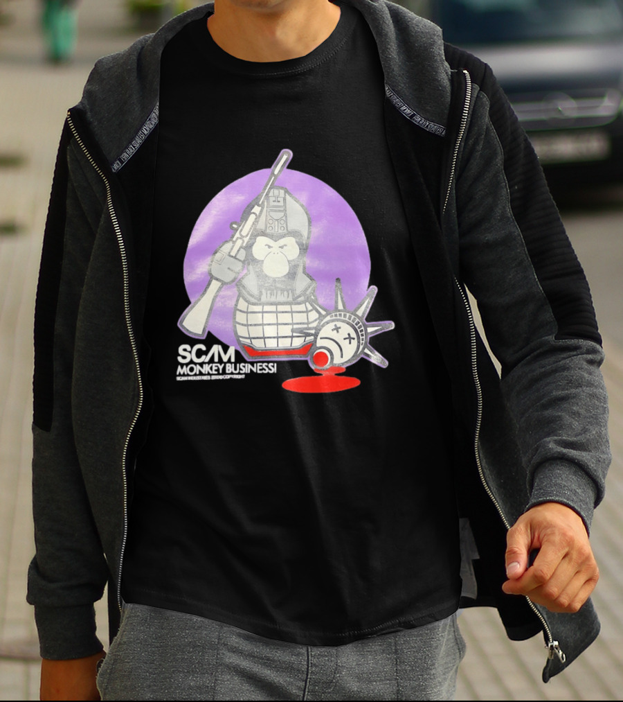 Scam Monkey Business Industries 2010 Liberty Statue T-Shirt