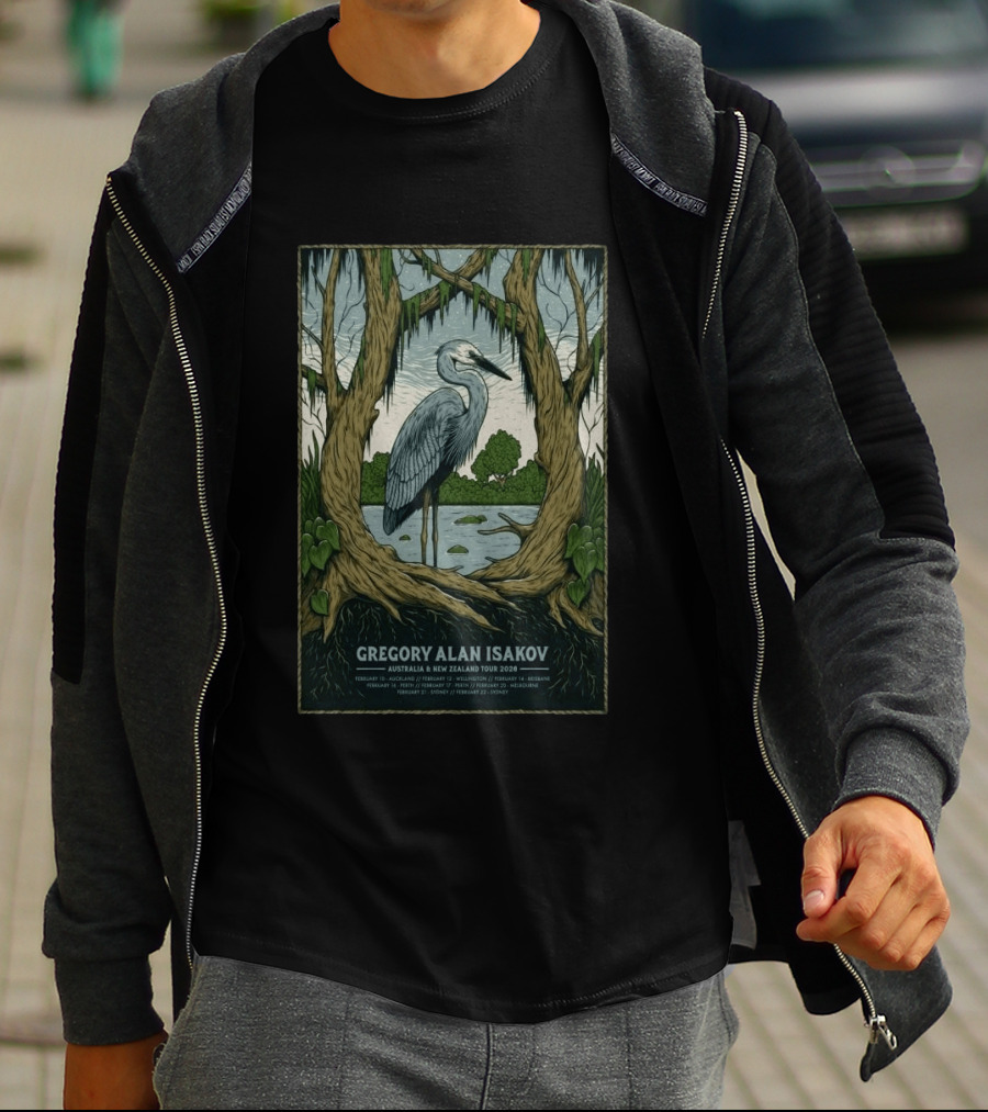 Gregory Alan Isakov Australia And New Zealand Tour 2026 Heron Scenic T-Shirt