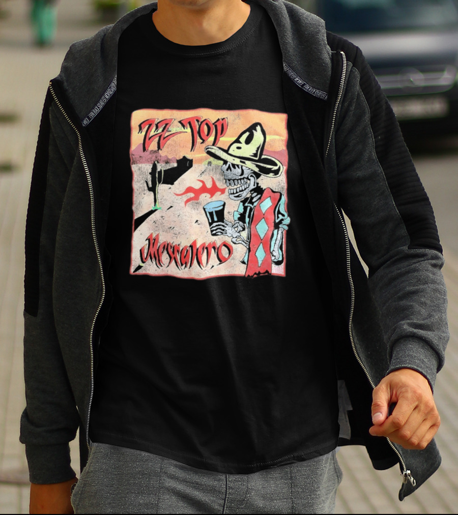 ZZ Top Mescalero Skeleton Desert Scene T-Shirt