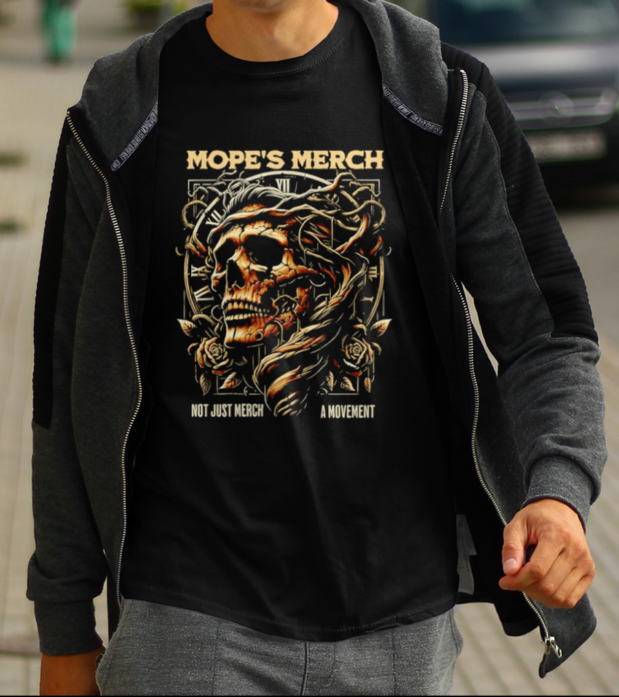 Mope's Merch Skull Not Just Merch A Movement T-Shirt