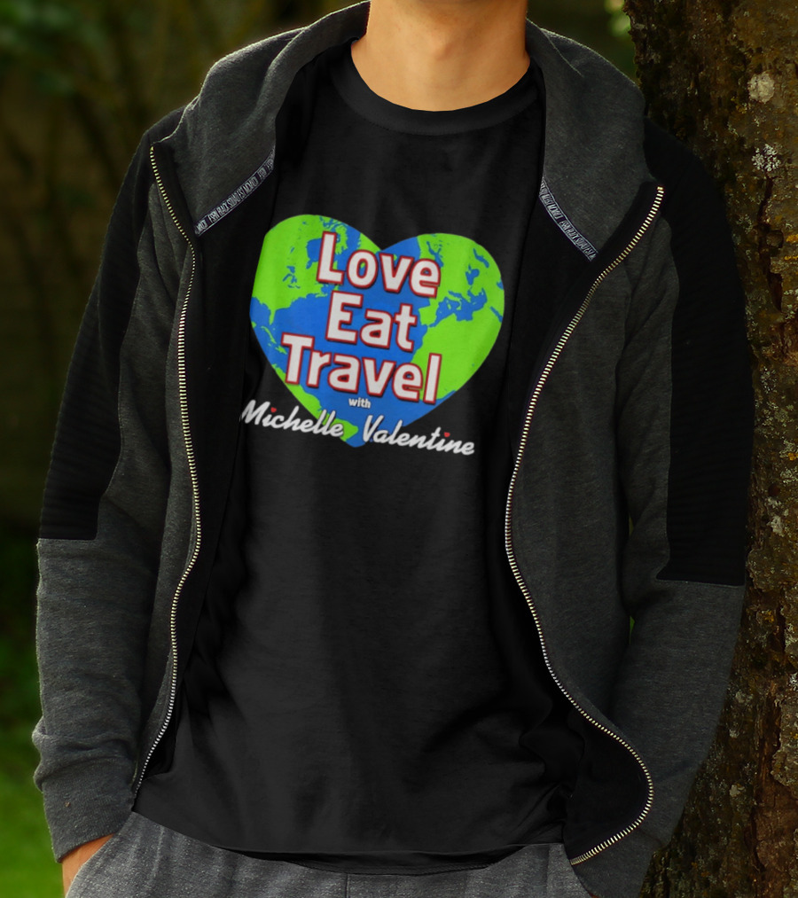 Love Eat Travel With Michelle Valentine Heart Map T-Shirt