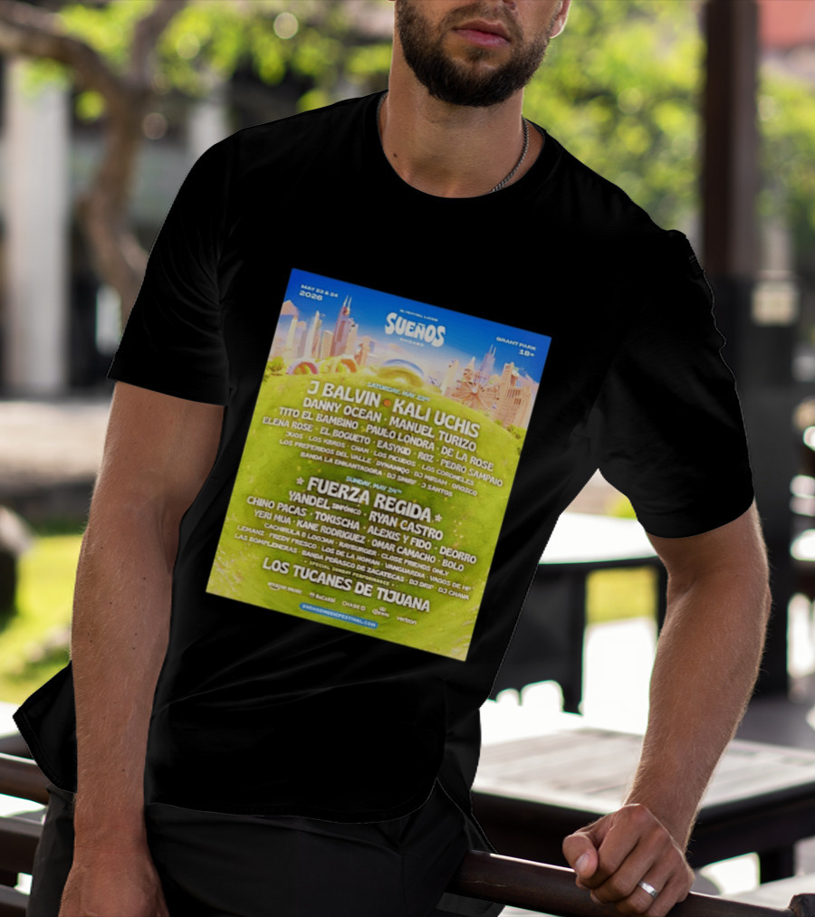 Suenos Chicago 2026 Festival Latino Full Lineup J Balvin Kali Uchis Fuerza Regida Grant Park May 23 24 T-Shirt
