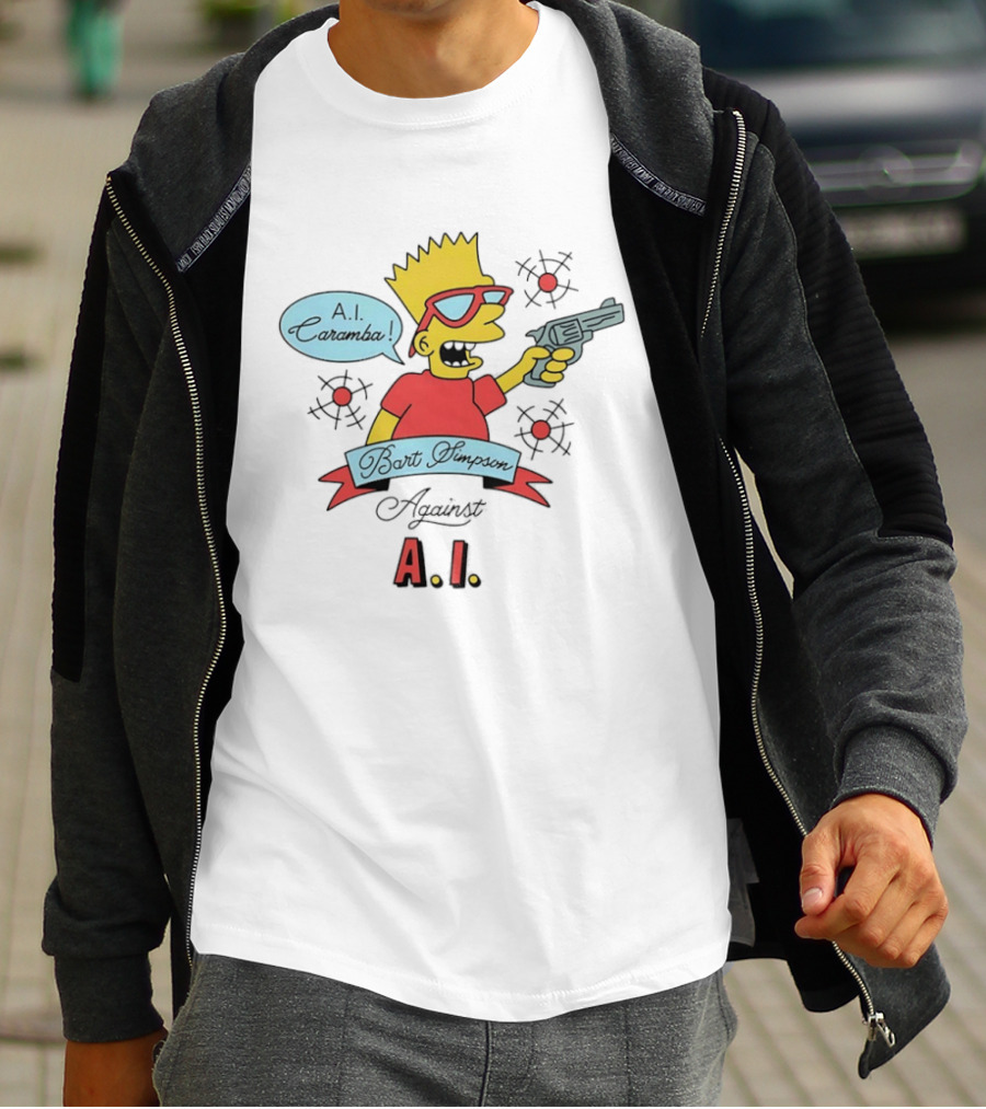 Bart Simpson A.I. Caramba Against A.I. T-Shirt