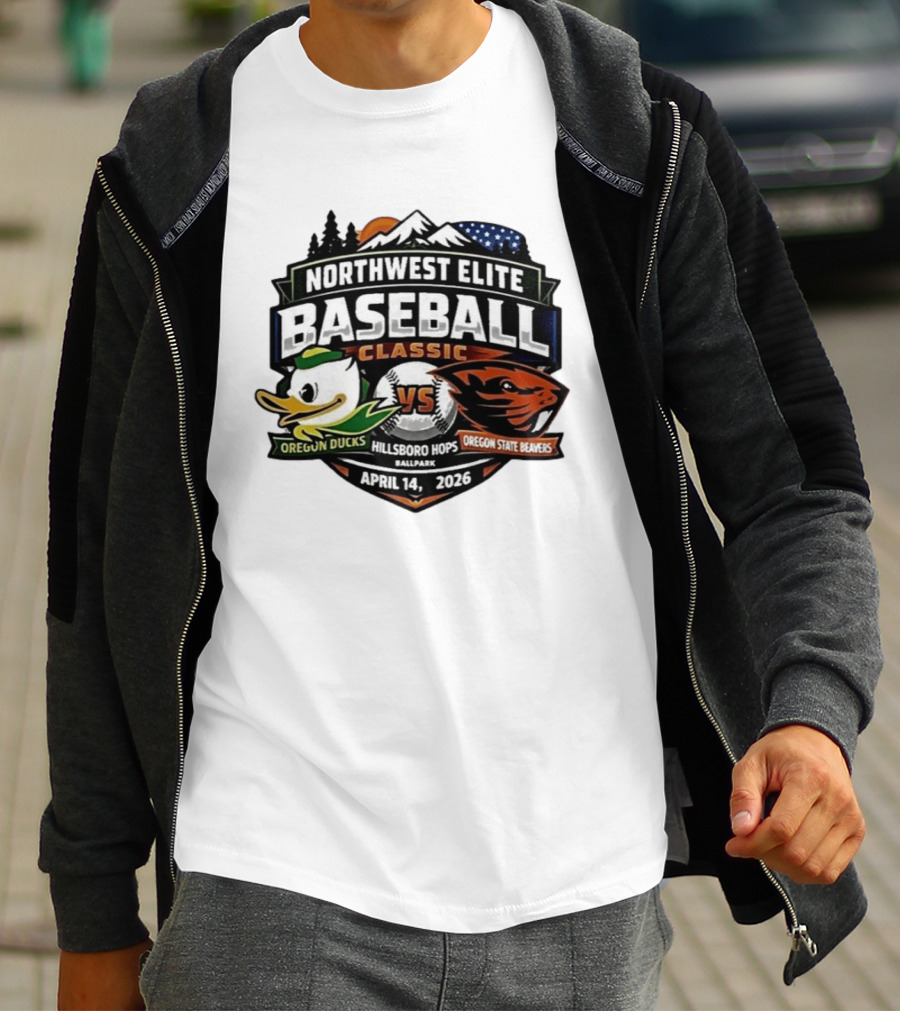 Northwest Elite Baseball Classic Oregon Ducks Vs Oregon State Beavers Hillsboro Hops Ballpark April 14 2026 T-Shirt