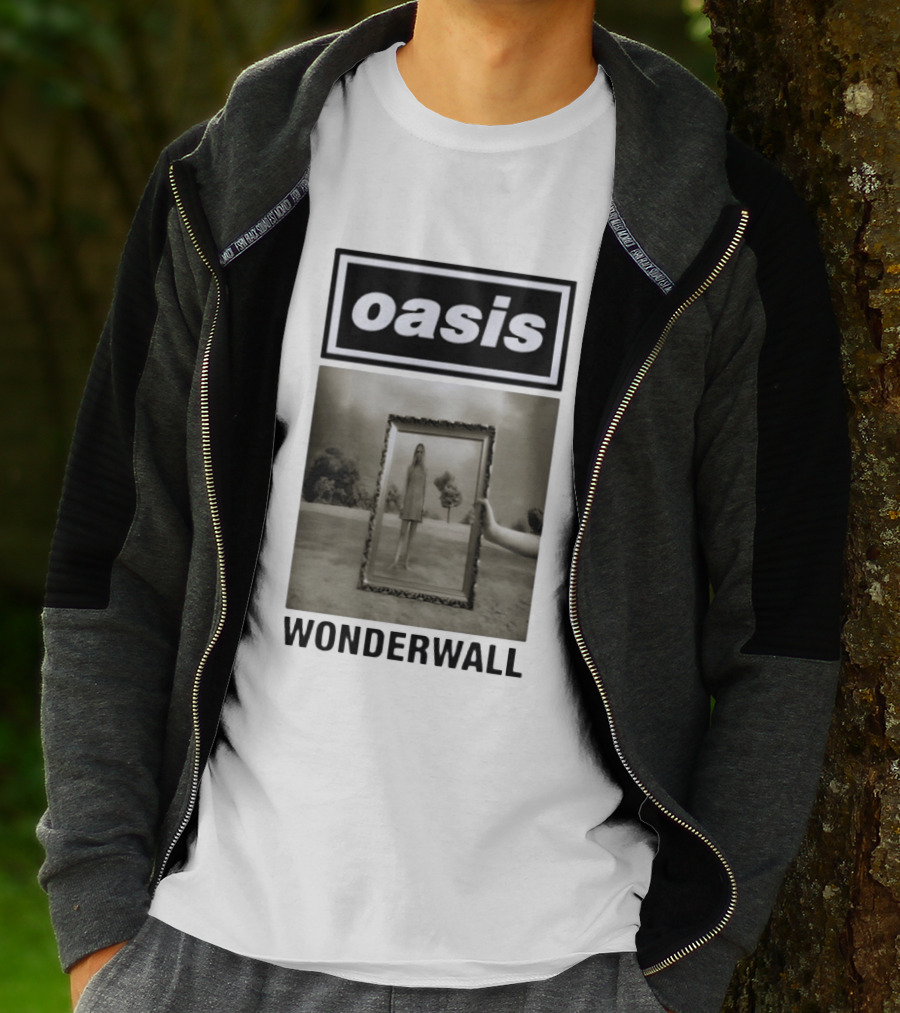 Oasis Wonderwall Surreal Mirror Reflection Image T-Shirt