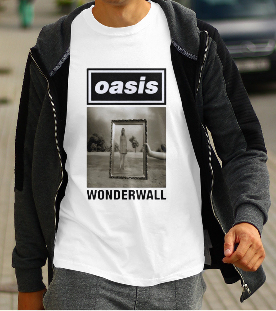 Oasis Wonderwall Surreal Mirror Reflection Image T-Shirt
