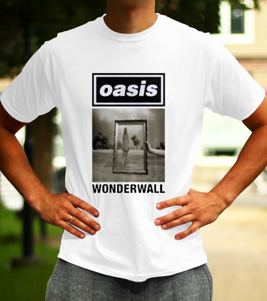 Oasis Wonderwall Surreal Mirror Reflection Image T-Shirt