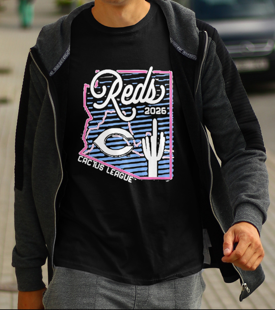 Cincinnati Reds 2026 Cactus League Spring Training Arizona Outline Saguaro Cactus T-Shirt