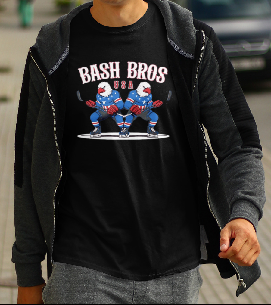 Bash Bros USA Double American Eagles Hockey T-Shirt