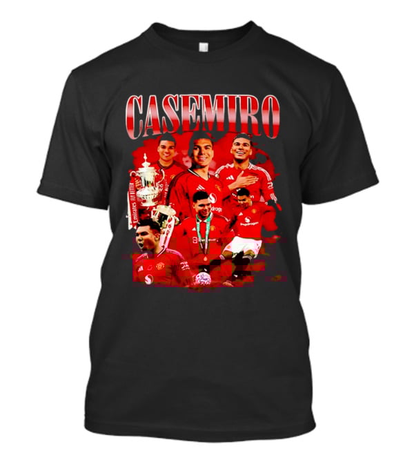 Casemiro Manchester United Trophy Celebrations Retro Football T-Shirt
