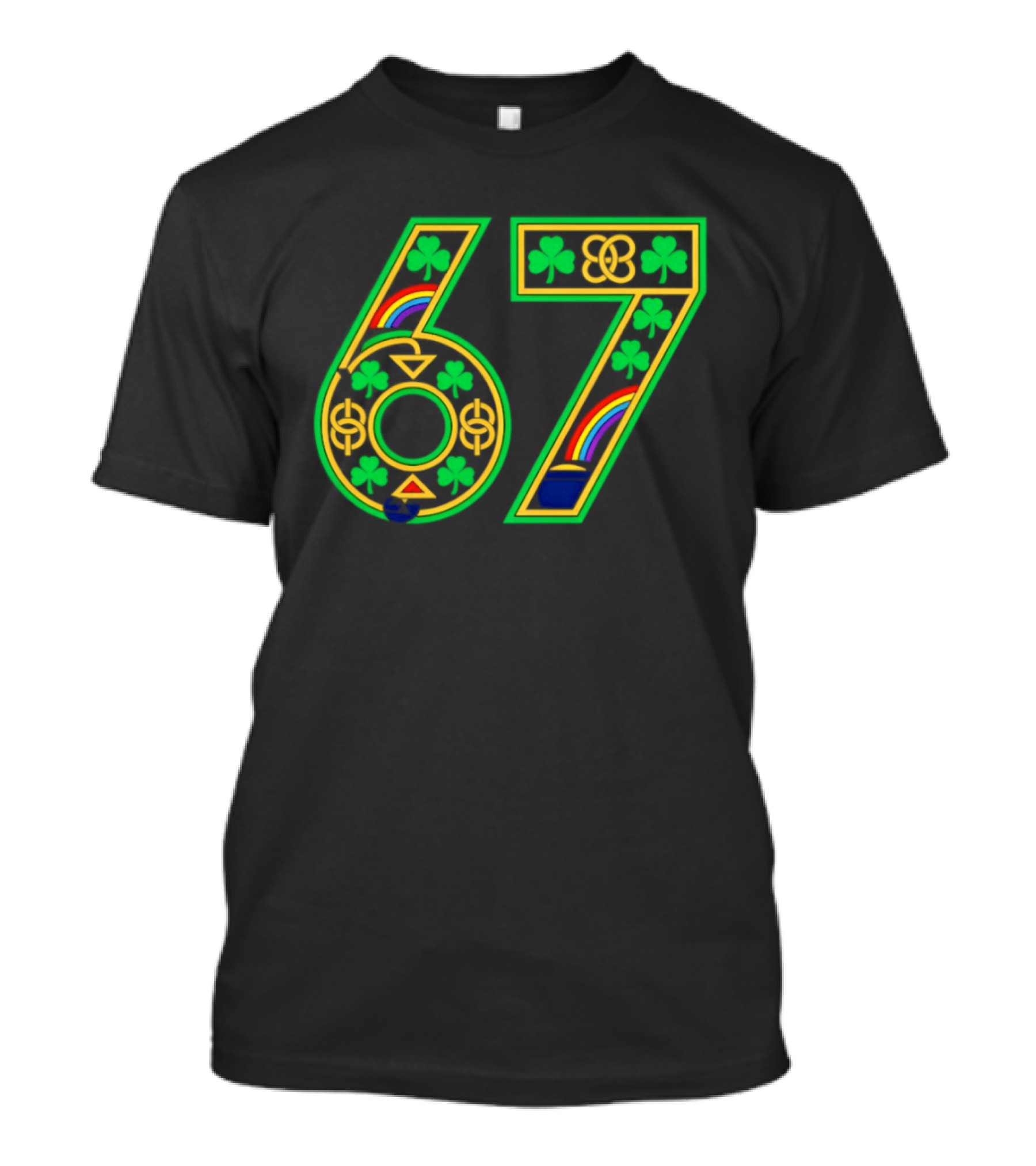 Celtic 67 Shamrock Irish Clover St Patrick's Day Rainbow T-Shirt