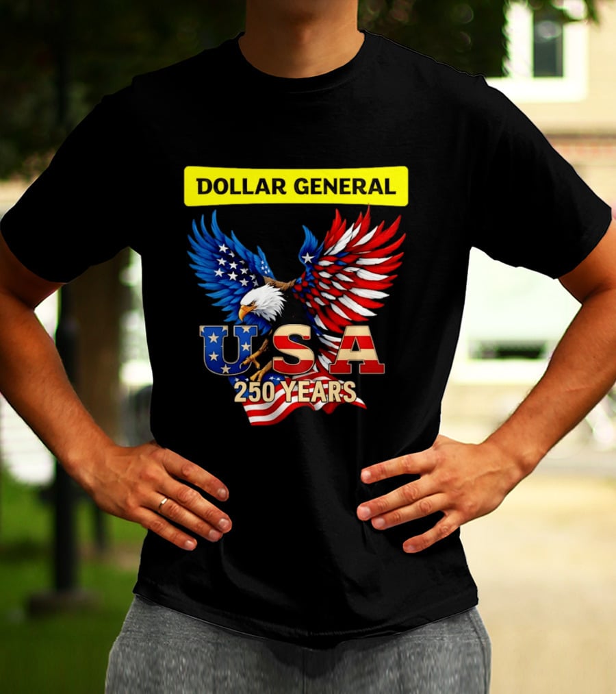 Dollar General Eagle USA 250 Years Of America Flag T-Shirt