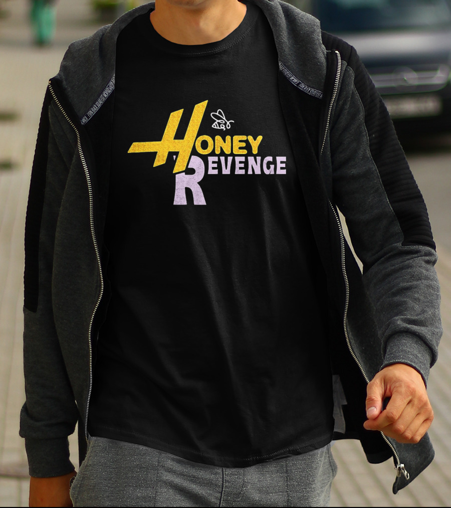 Honey Revenge Bee Icon Bold Letter R T-Shirt