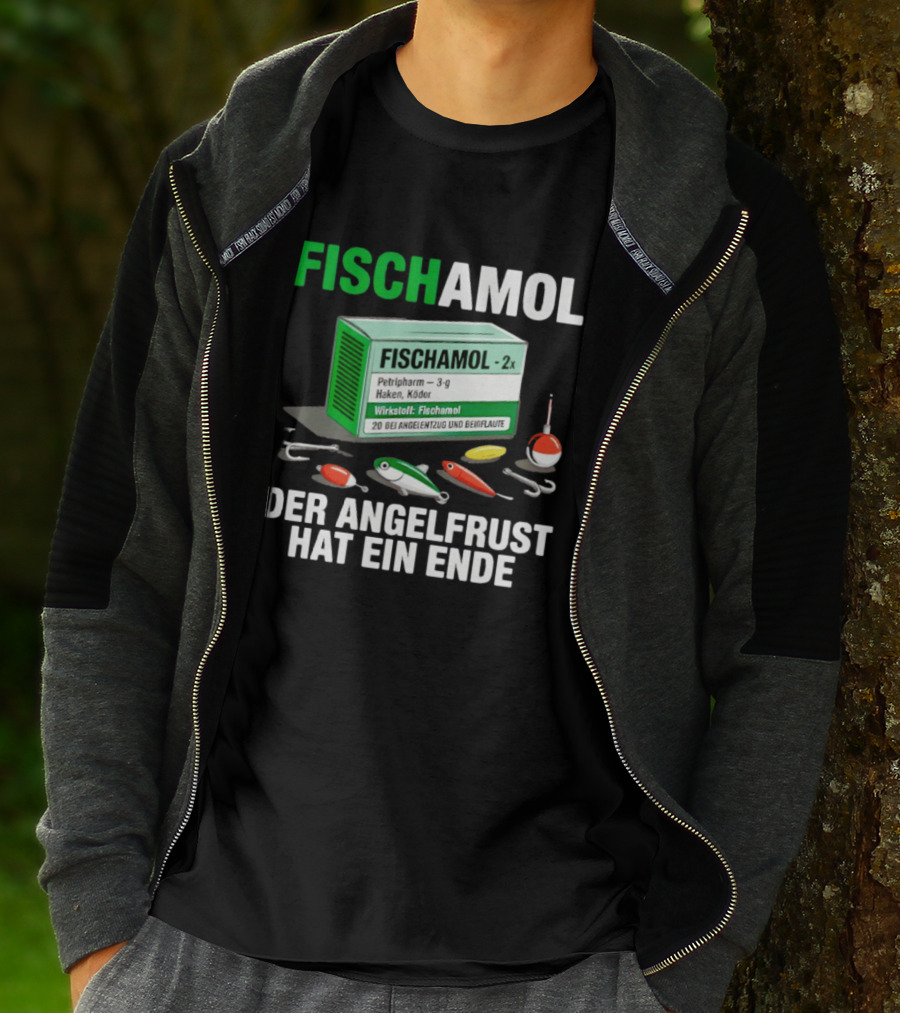 Fischamol Angelfrust Ende Petipharm Haken Köder Wirktstoff Beiflaute Anglerzubehör T-Shirt