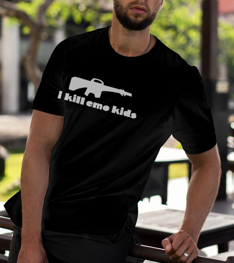 I Kill Emo Kids Gun T-Shirt