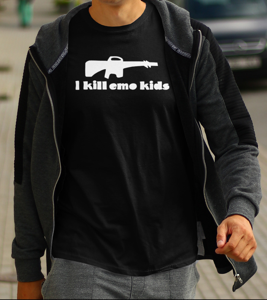I Kill Emo Kids Gun T-Shirt
