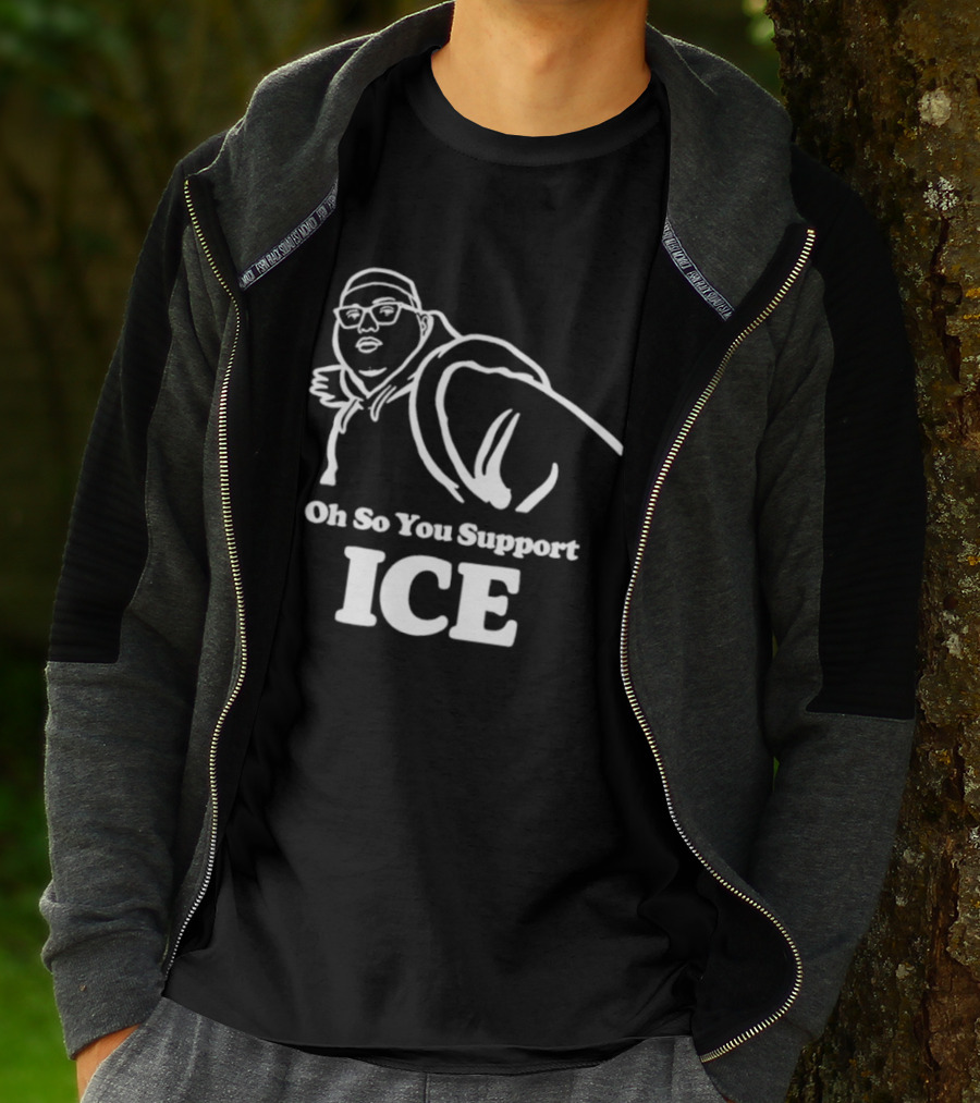 Illinois Punching Nazis Kid Oh So You Support ICE Bold Stencil T-Shirt