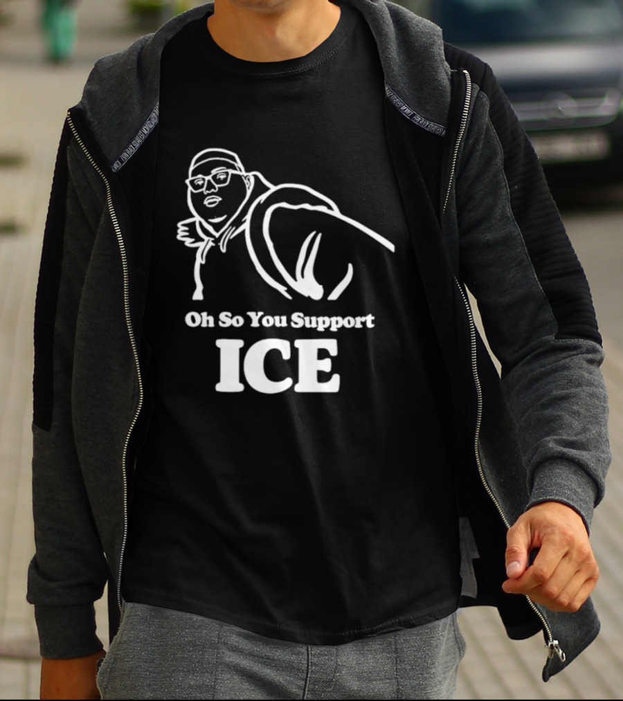 Illinois Punching Nazis Kid Oh So You Support ICE Bold Stencil T-Shirt