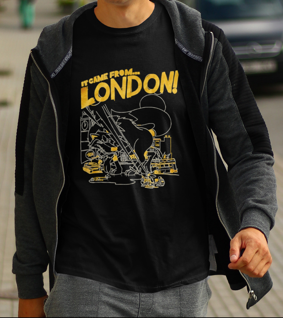 It Came From London Monster Scene With Big Ben T-Shirt