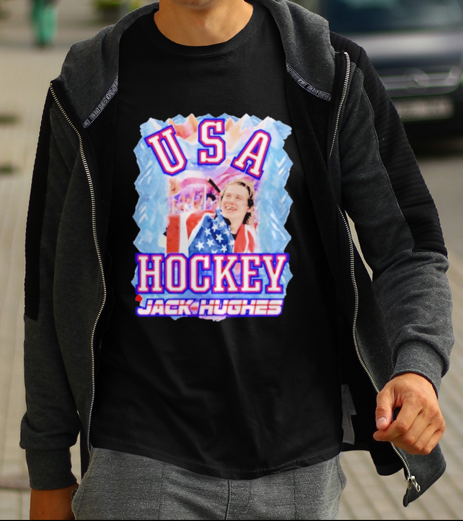 Jack Hughes USA Hockey Celebration 2026 T-Shirt