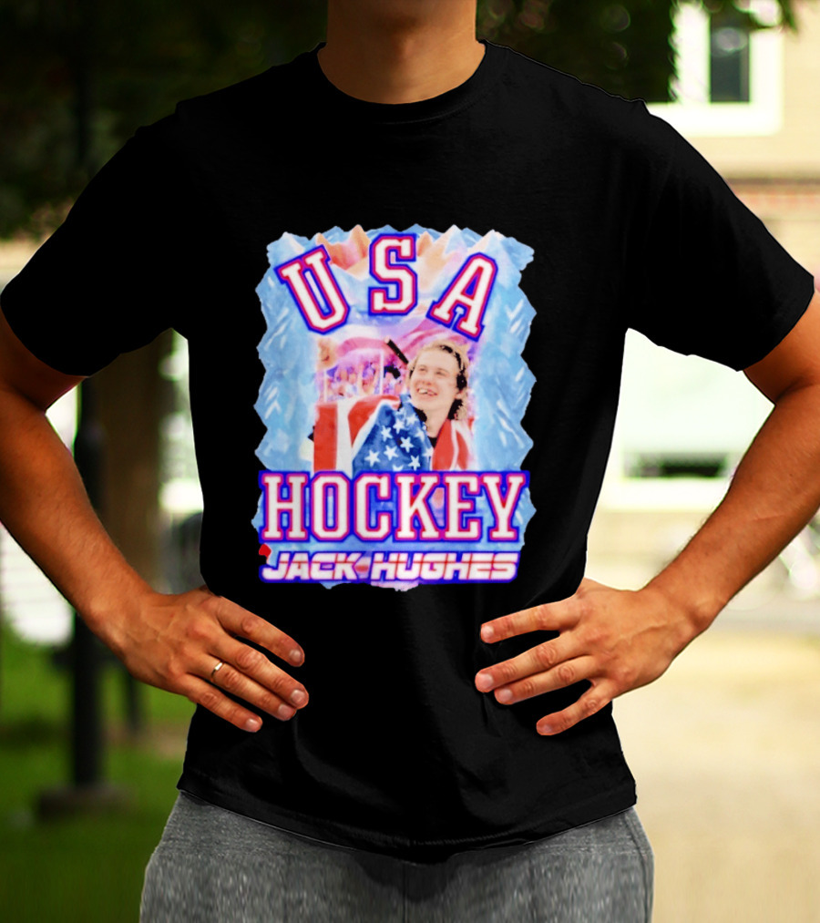 Jack Hughes USA Hockey Celebration 2026 T-Shirt