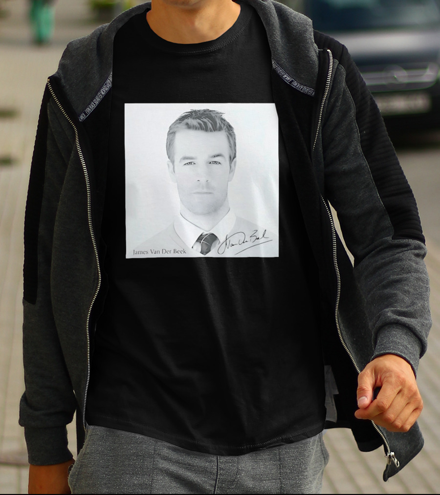 James Van Der Beek Autographed Memorial Photo T-Shirt