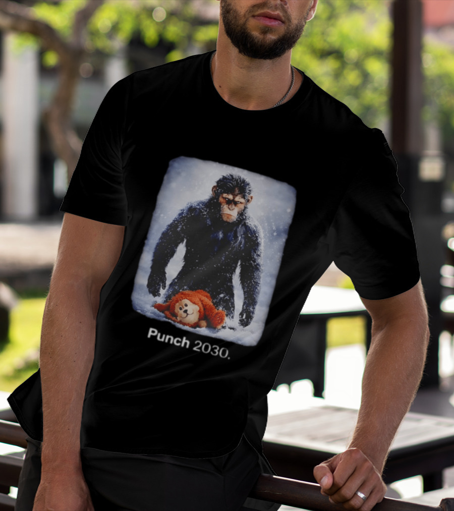Punch 2030 Ape With Toy Snow Scene T-Shirt