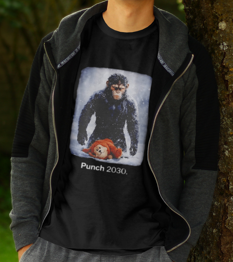 Punch 2030 Ape With Toy Snow Scene T-Shirt