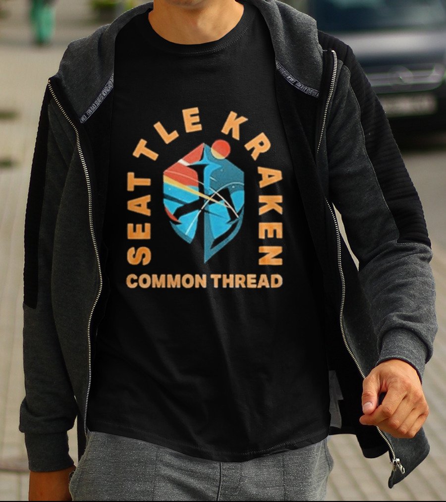 Seattle Kraken Black Hockey History Night 2026 Common Thread T-Shirt