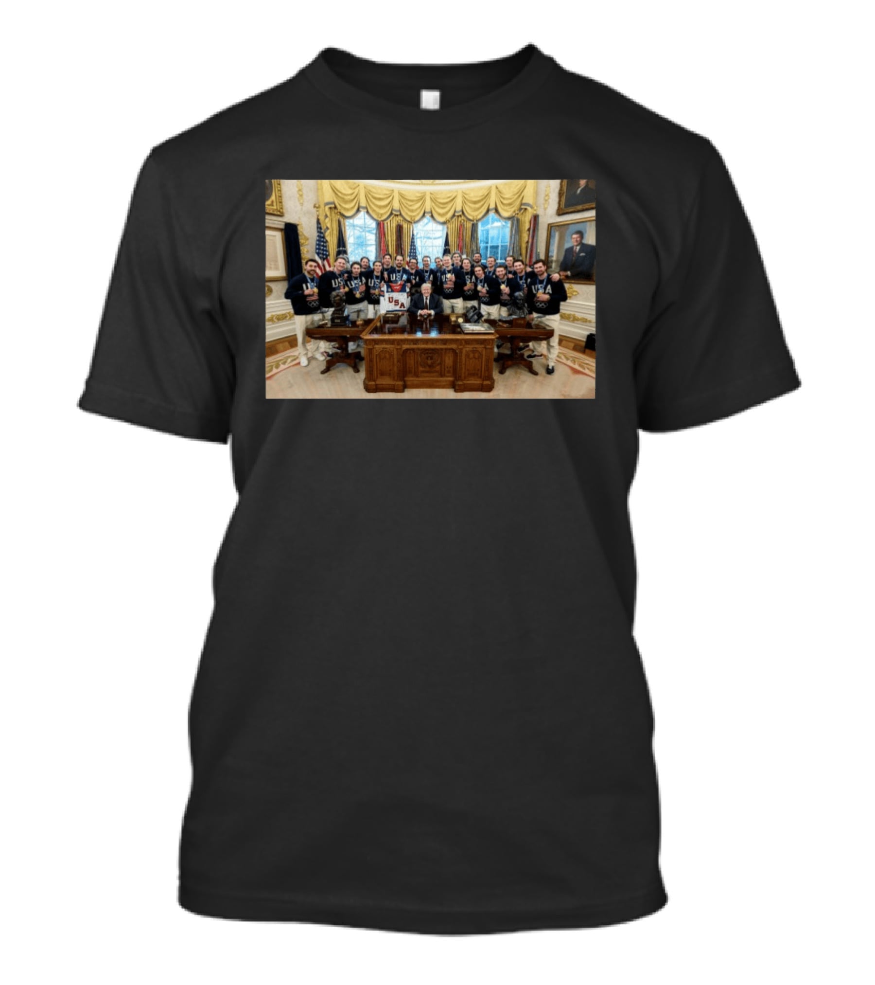 USA Men's Hockey Team White House Visit Olympic Triumph T-Shirt
