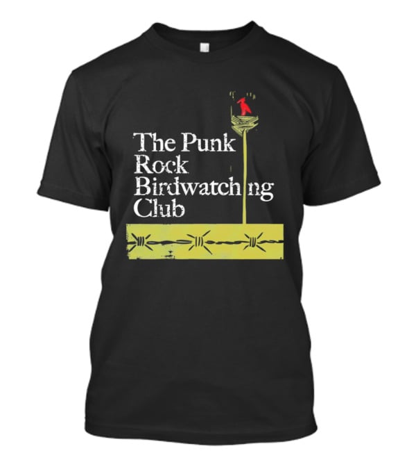 The Punk Rock Bird Ing Club Red Bird Perched On Column T-Shirt