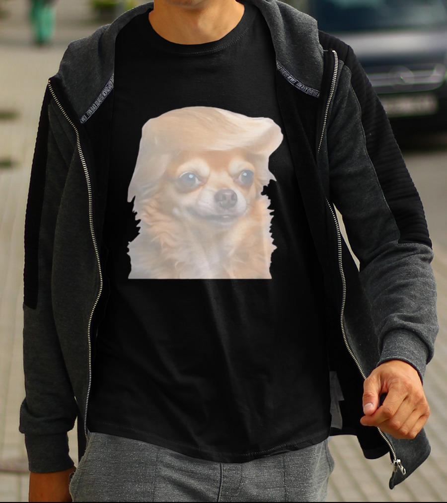 Trump Dog Meme Chihuahua With Hair Wig T-Shirt