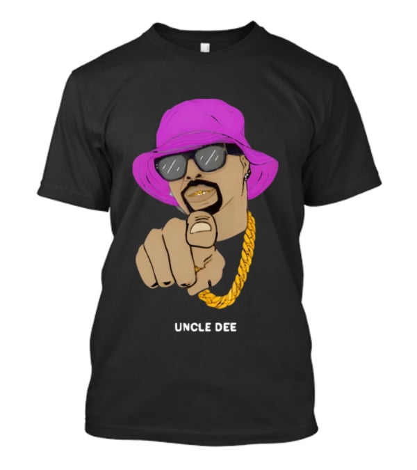 UNCLE DEE Finger Pointing Sunglasses Chain Purple Hat T-Shirt