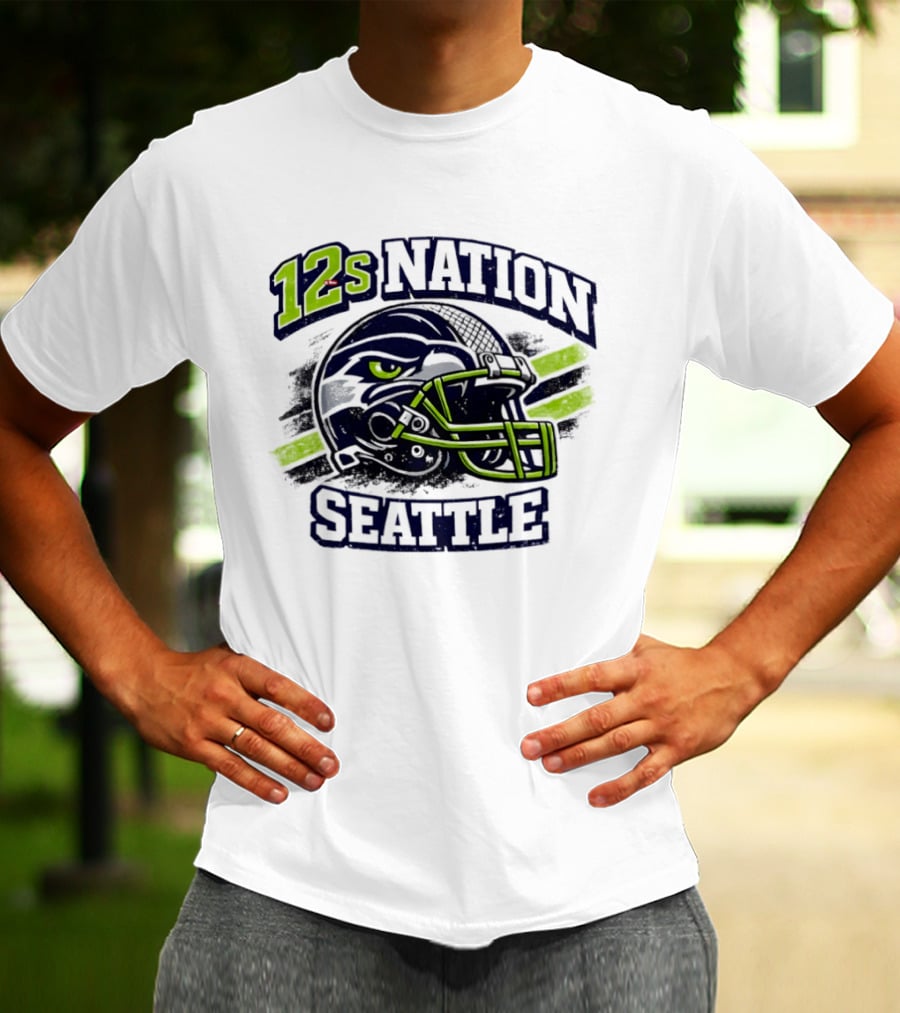 12s Nation Seattle Football Helmet Seahawks T-Shirt