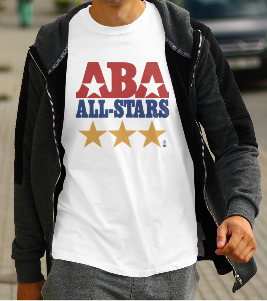 ABA All Stars Three Gold Stars Red Blue T-Shirt