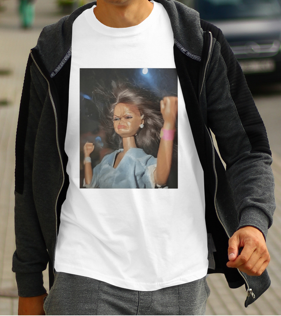 Doll Face Meme Angry Expression Toy Figure T-Shirt