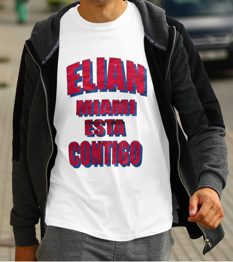 Elian Miami Esta Contigo Red Blue T-Shirt