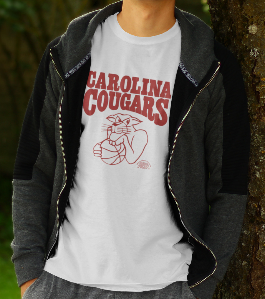 Carolina Cougars ABA Basketball Team Retro Cougar T-Shirt