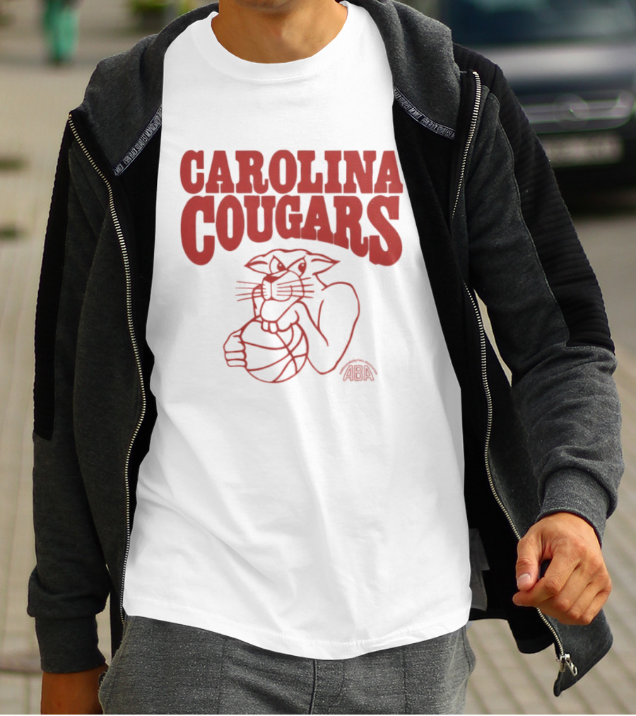 Carolina Cougars ABA Basketball Team Retro Cougar T-Shirt