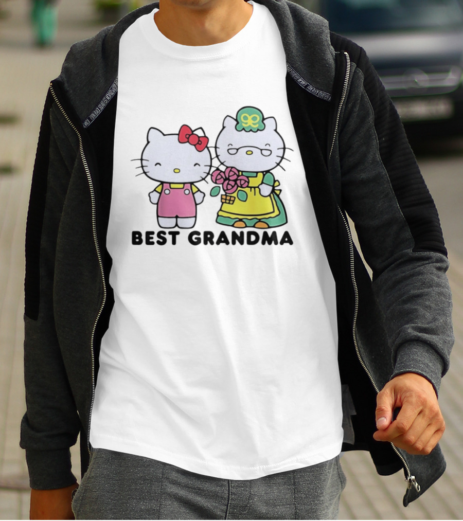 Hello Kitty Best Grandma With Flowers T-Shirt