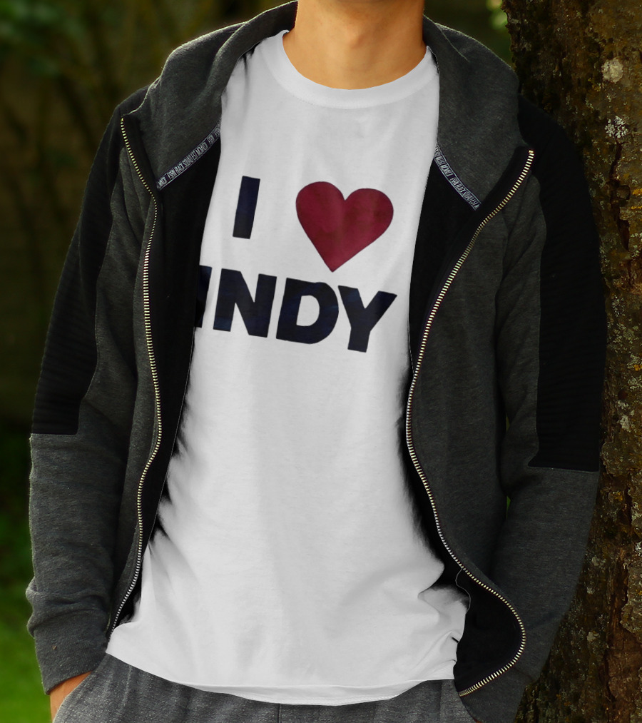 I Love Indy Heart Shape Indianapolis Sentiment T-Shirt