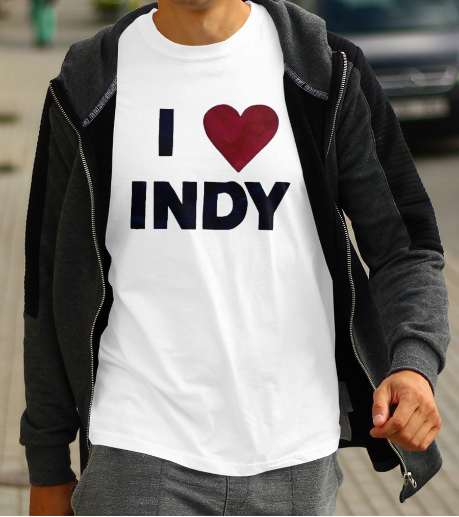I Love Indy Heart Shape Indianapolis Sentiment T-Shirt